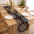 thumbnail image 3 of Black Boho Table Runner - 120 Inch Long, Kitchen Dining Table Runner Dresser Scarves, Ethnic Country Colorful Abstract Floral Motifs Farmhouse Decor for Coffee Tables Wedding Party Banquet, 3 of 8
