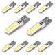 thumbnail image 2 of 10pcs 12v White Silicone Housing T10 194 W5W T10-5050-6SMD Canbus Automotive LED Signal Lights W5W T10 194 168 W5W COB 4SMD LEDs, 2 of 5
