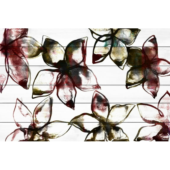 "A Floral Pattern" Painting Print on White Wood