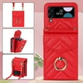 thumbnail image 5 of Allytech Galaxy Z Flip 4 Wallet Case + 1Pcs Camera Lens Protector, PU Leather Cards Holders Ring Stand Shoulder Strap Shockproof Mangetic Closure Wallet Case Cover for Samsung Galaxy Z Flip 4 - Red, 5 of 9