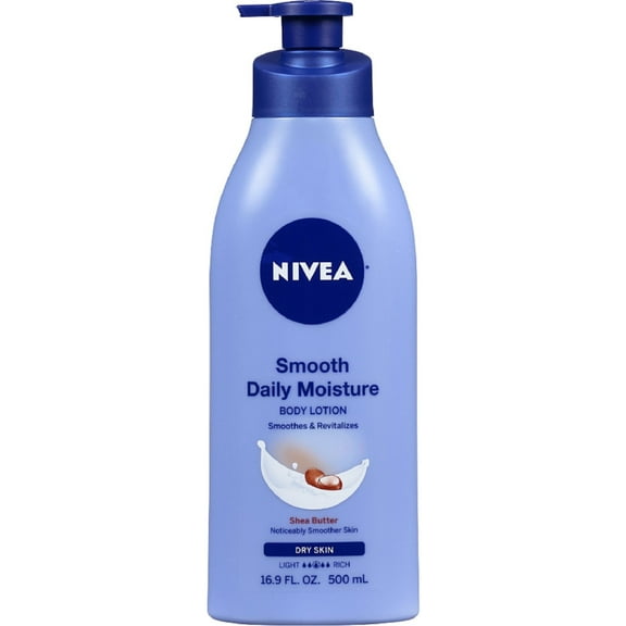 NIVEA Smooth Daily Moisture Body Lotion, Shea Butter 16.9 oz (Pack of 3)