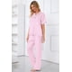 thumbnail image 5 of Pijama Umeyda de satén de seda para mujer, set de pijama, color rosa, rayas, talla XS, 5 of 7