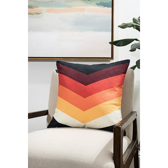 Ada Home Decor Decorative Square Throw Pillow, 18" x 18", Colorful Chevron Printed