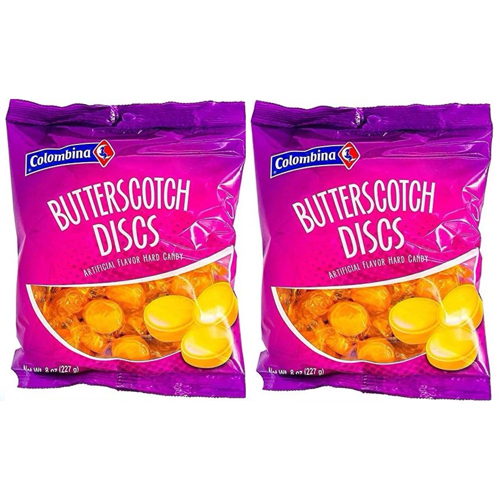 COLOMBINA Butterscotch Discs 227 gr. Pack of 2.