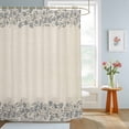 thumbnail image 4 of Shower Curtain Spring Floral Line Art Shower Curtains for Bathroom Decor, Waterproof Polyester Shower Curtain Set with Hooks, Standard Size 72" x 72" Linen Texture, 4 of 9