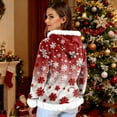 thumbnail image 5 of Hoodies For Women Oversized Winter Plush Cute Sweatshirts Pullover Trendy Fall Winter Clothes, Christmas Print Flannel Hoodie, Comfortable and Warm,Red,L, 5 of 5