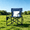 Blue, variant on Folding Camping Rocking Chair, Heavy Duty Outdoor Rocker with Hard Armrest and Breathable Mesh Back, Smooth Motion Lawn Chair with Cup Holder for Patio, Campfire and Tailgating, Black