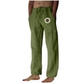 thumbnail image 2 of Ceisia Men's Gift Loose Straight-leg Sunflower Print Casual Pants Mid-Rise Elastic Drawstring Waist Side Print Pants, 2 of 4