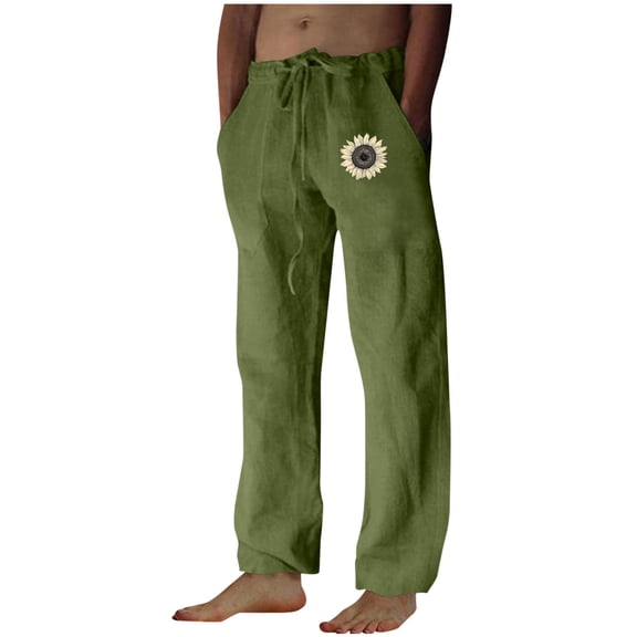 HomeGardon Mens Pants Men Fashion Print Casual Elastic Waist with Pocket Trousers Sport Pants,S-XXL