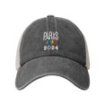 thumbnail image 2 of Paris-2024 Cowboy Mesh Baseball Cap Deep Heather One Size, 2 of 5
