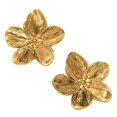 thumbnail image 2 of SeekLGT Womens Gold Studs Flower Earrings, Golden Petals Big Stud Earring Stainless Steel Hypoallergenic Jewelry Gift for Everyday Wear Wedding, 1 Pair, 2 of 9