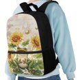thumbnail image 4 of Uourmeti Sunflower Frog Backpack for Students, 17 Inch Large Capacity Multiple Pockets School Backpack for Travel Hiking, 4 of 6