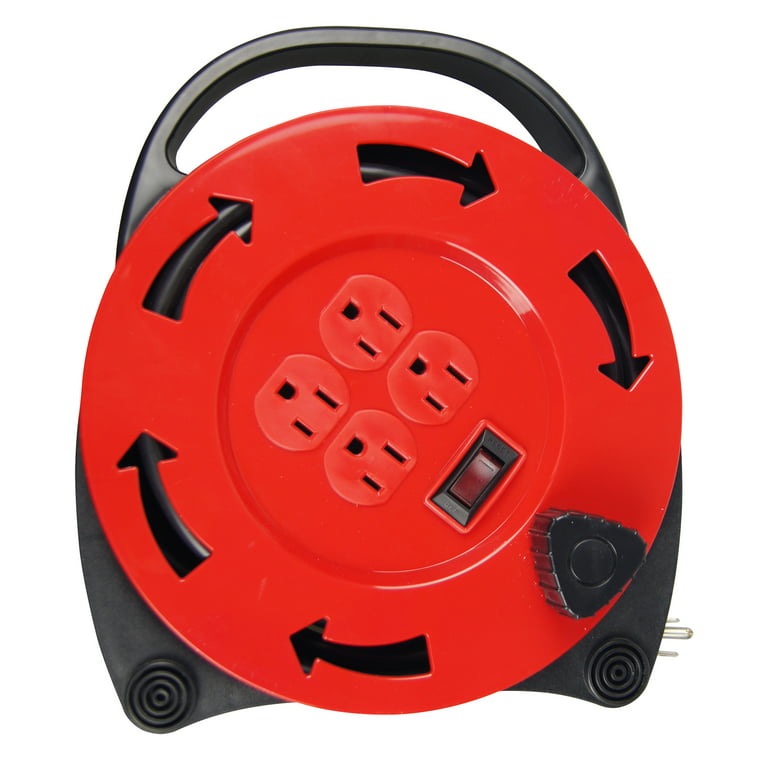 Hyper Tough 4-Outlets 25 feet Indoor Use Core Reel 