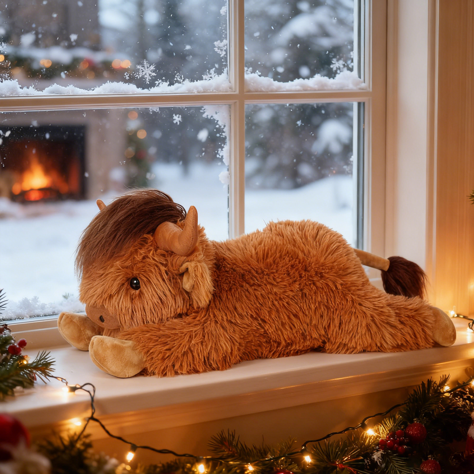 22" Highland Cow Weighted Stuffed Animals,  Brown 4lbs Weighted Highland Cow Plush Gift,  Soft Adorable for Kids and Adults