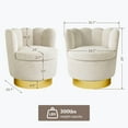 thumbnail image 7 of BELLEZE Swivel Accent Chair, Velvet Modern Round Petal Swivel Barrel Chair, 360° Upholstery Swivel Sofa Armchair, Comfy Swivel Accent Chair for Living Room Bedroom [Set of 2] - Lotus (White), 7 of 7