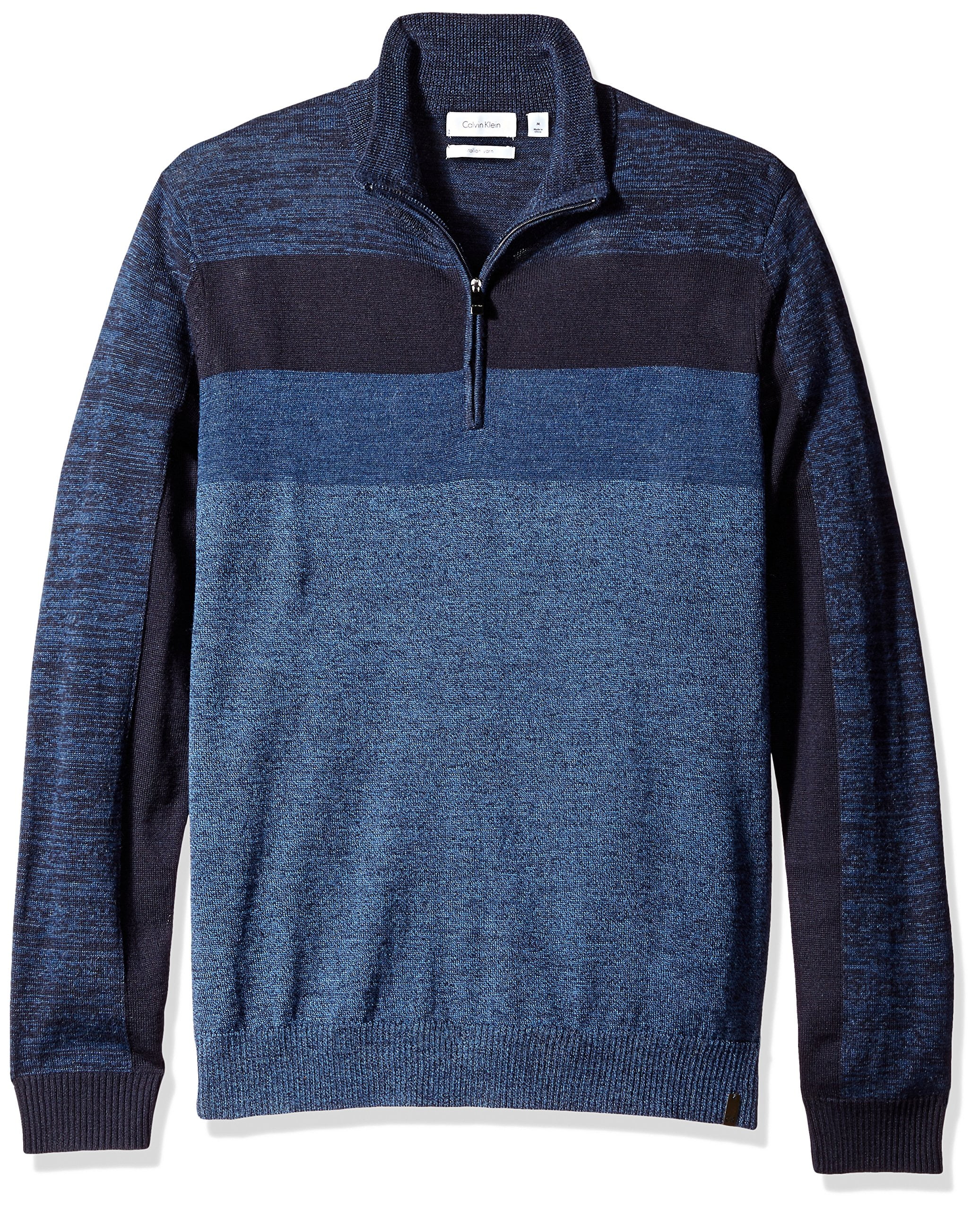 Calvin Klein - NEW Blue Mens Size XL 1/2 Zip Wool Colorblock Sweater ...