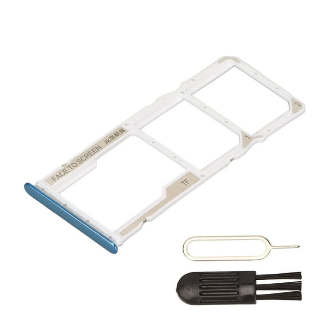 Dual Card Slot Tray, Strong Sim Card Tray Complete With Card Pin For Replacement Blue