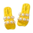 thumbnail image 2 of YHAJDS Kids Solid Color Large Pearl Slide Sandals Casual Summer Beach Flip Flops, 2 of 5