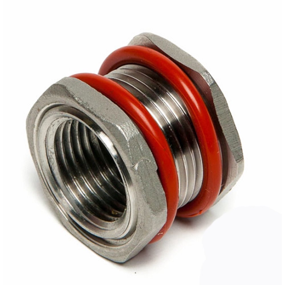 Stainless Steel Weldless Bulkhead 1/2'' NPT