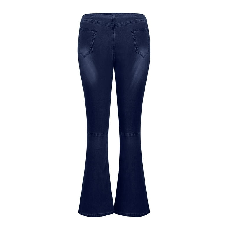 YDKZYMD Bell Bottom Flare Jean Vest Top for Women Bootcut