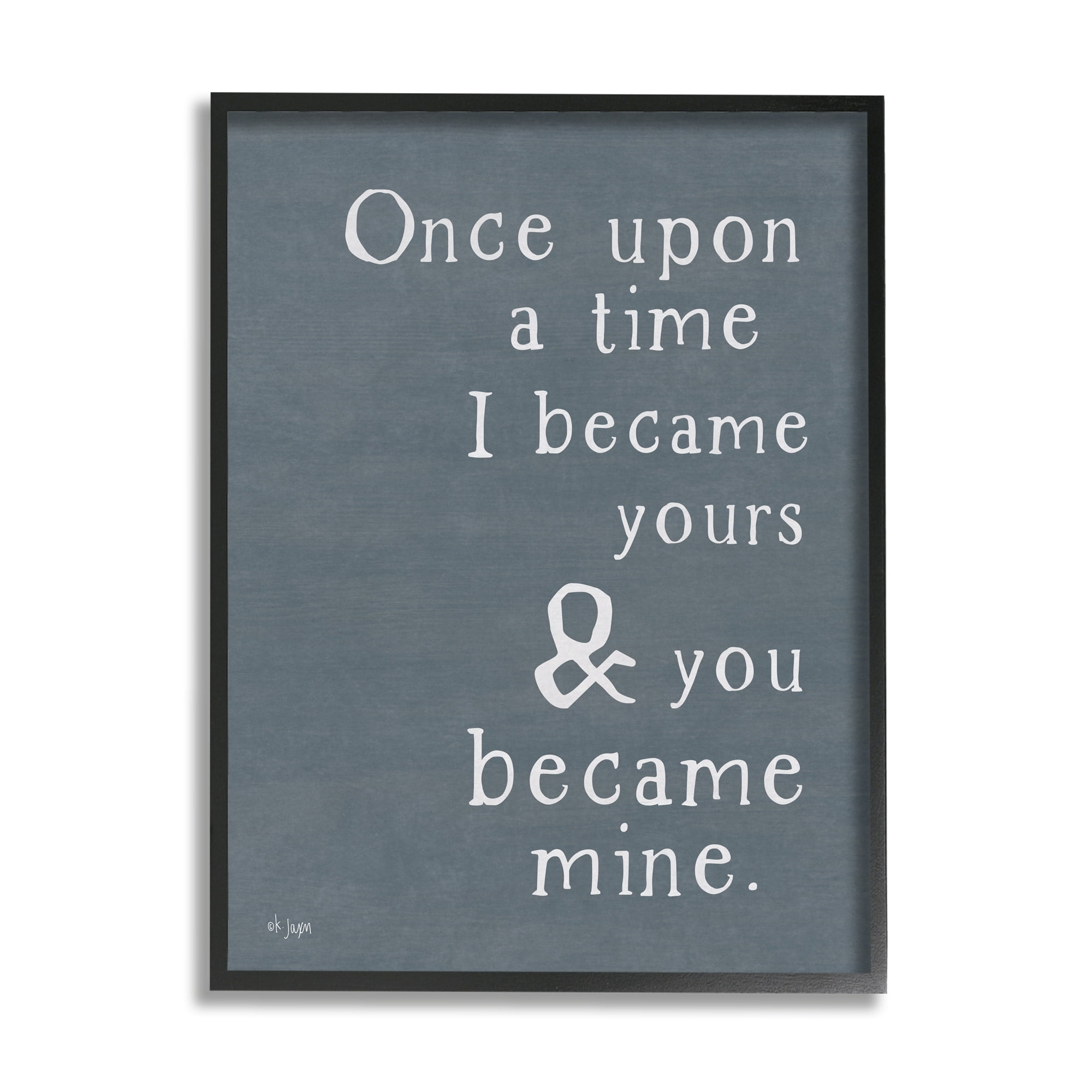 Stupell Industries Once Upon A Time Romantic Couple Loving Quote Graphic Art Gray Framed Art Print Wall Art, Design by Jaxn Blvd.