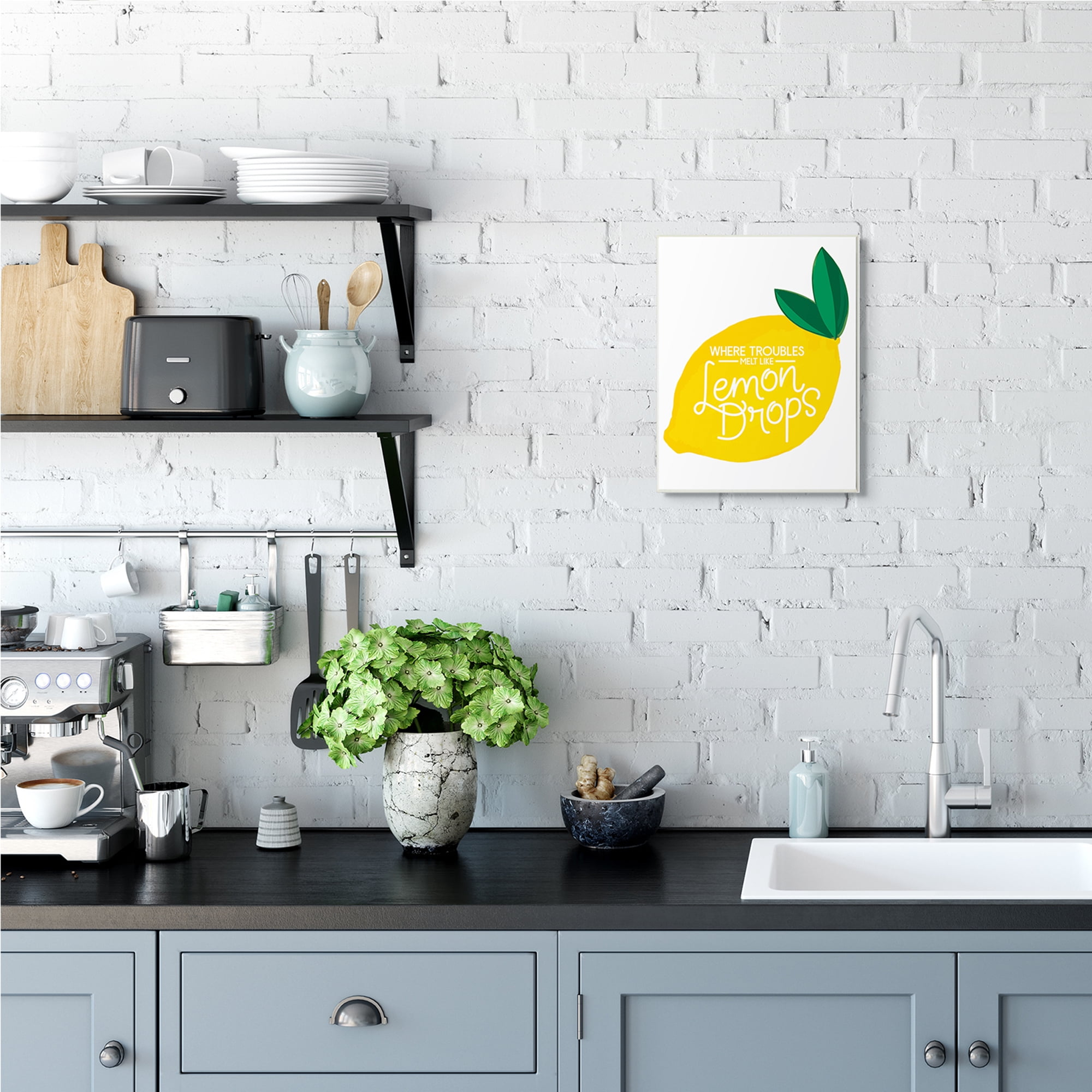 Stupell Industries Melt Like Lemon Drops Quote Quaint Citrus Fruit,10 x 15,Designed by Jean Kelly