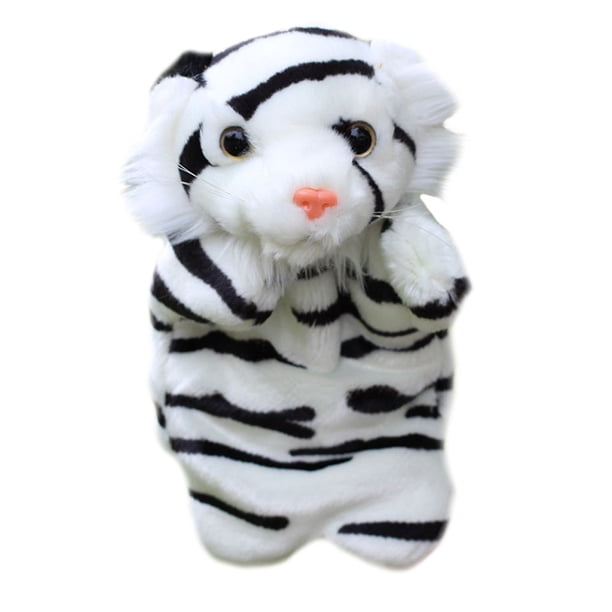 Marioneta Mano Tigre Serie Juguete Peluche Suave para Bebés Y () Blanco