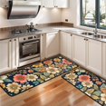 thumbnail image 3 of Kitchen Rugs Sets Of 2,Pioneer Flower Floral Print Pattern Anti Fatigue Kitchen Mat Rugs Non Slip Washable,Decorative Kitchen Floor Mats for Kitchen,Sink,Laundry,17"x47"+17"x47", 3 of 5