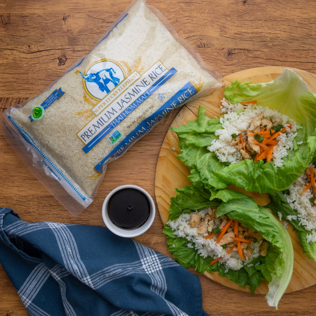 (2 pack) Super Lucky Elephant Thai Hom Mali Jasmine Rice, 32 oz, Does not contain Peanuts, Soy, Milk, Egg, Wheat, Fish, Tree Nut, Crustacean shellfish, and Sesame.