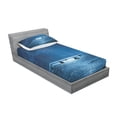 thumbnail image 3 of Ambesonne Ocean Fitted Sheet & Pillow Sham Set, Dramatic Nighttime Sky, Queen, Navy White, 3 of 3