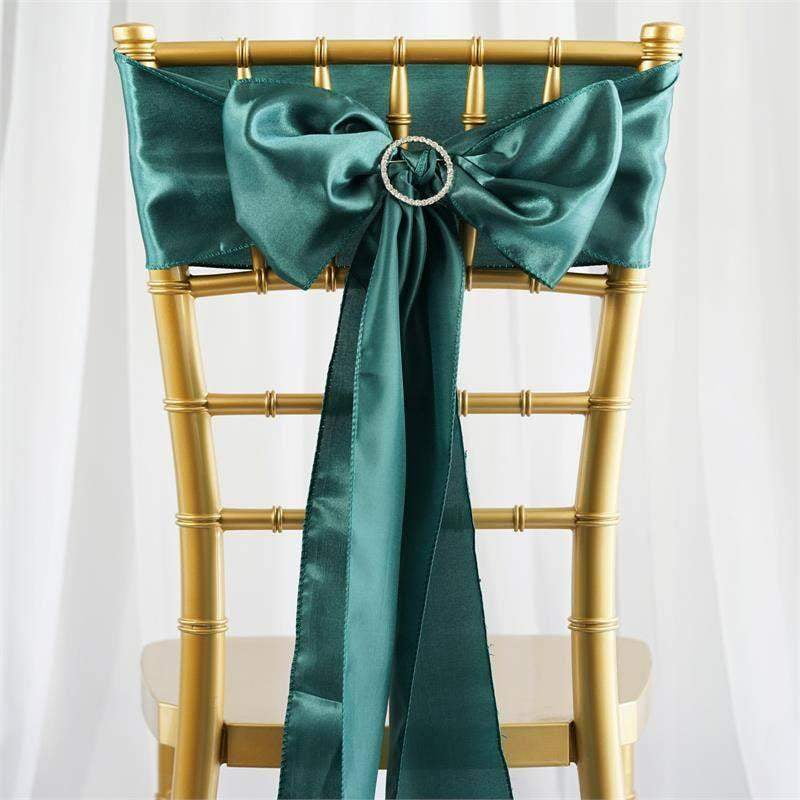 Efavormart 25pcs SATIN Chair Sashes Tie Bows for Wedding Events Banquet Decor Chair Bow Sash