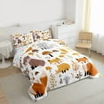 thumbnail image 3 of jejeloiu Cute Fox Full Size Comforter Sets,Kawaii Cartoon Animal Bedding Comforter Set,White Orange Bedding Sets For Men Women,Microfiber Bedroom Decor Reversible,3-Piece, 3 of 8