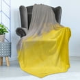 thumbnail image 4 of Grey and Yellow Soft Flannel Fleece Throw Blanket, Grunge Street Style Painting Brush Print Ombre Design Illustration, Cozy Plush for Indoor and Outdoor Use, 70" x 90", Dimgray Yellow, by Ambesonne, 4 of 5