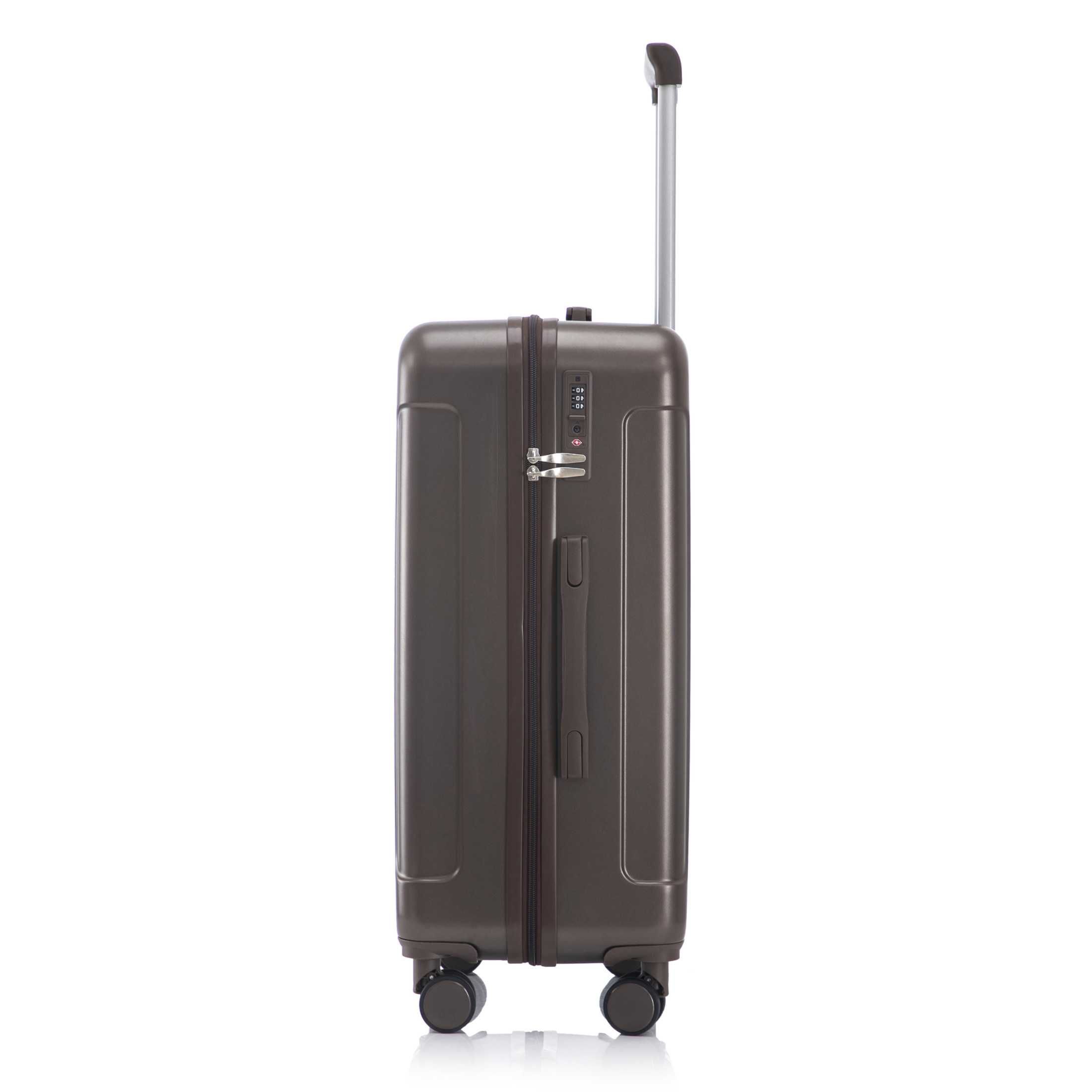 Noble House Lorven 3-Piece 20"/24"/28" ABS Hardshell Luggage Set with Combination Lock and Spinner Wheels, Brown