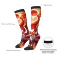 thumbnail image 5 of Picia Women Crew Soft Moisture-wicking Socks Red Sun Flame Fox Pattern Design Cotton Socks, One Size fit All, 5 of 9