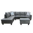 thumbnail image 2 of Wichman 97" Wide 3 Pieces Faux Letter Left Facing Sofa Set With Ottoman, 2 of 4
