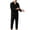 Black, variant on Dagugfen 2 PC Pajama Sets for Men Long Sleeve Button down Loose Fitted Shirts Elastic Waist Full Length Pants Breathable Comfy Loungeweawr Sets(XL,Blue2)