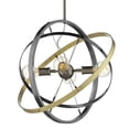 thumbnail image 1 of 22 in. Atom 4 Light Brushed Steel, Brushed Steel & Aged Brass Chandelier Ceiling Light, 1 of 1