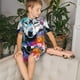 thumbnail image 4 of Balery Cool Colorful Wolf Conjunto de Pijama Infantil de Manga Corta con Estampado – Ropa de Dormir de Algodón Suave-4X-Large, 4 of 6