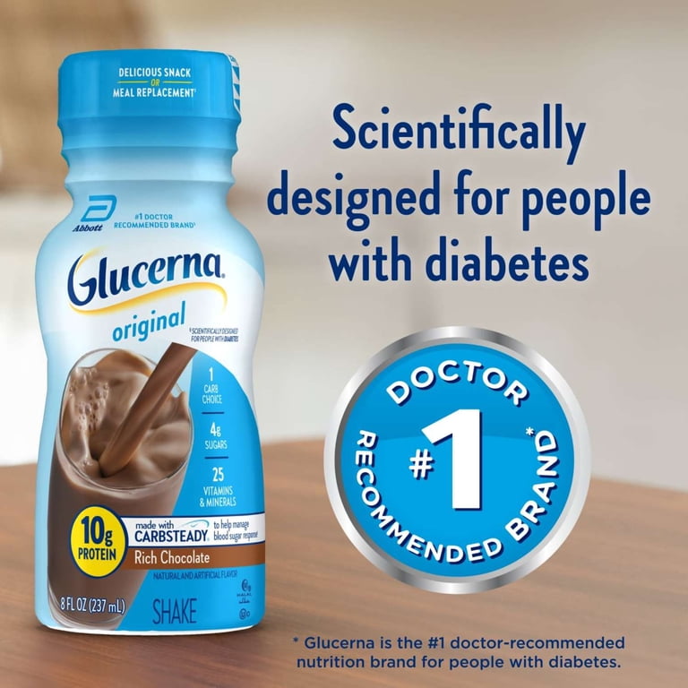 Glucerna Original Diabetic Protein Shake, Rich Chocolate, 8 fl oz
