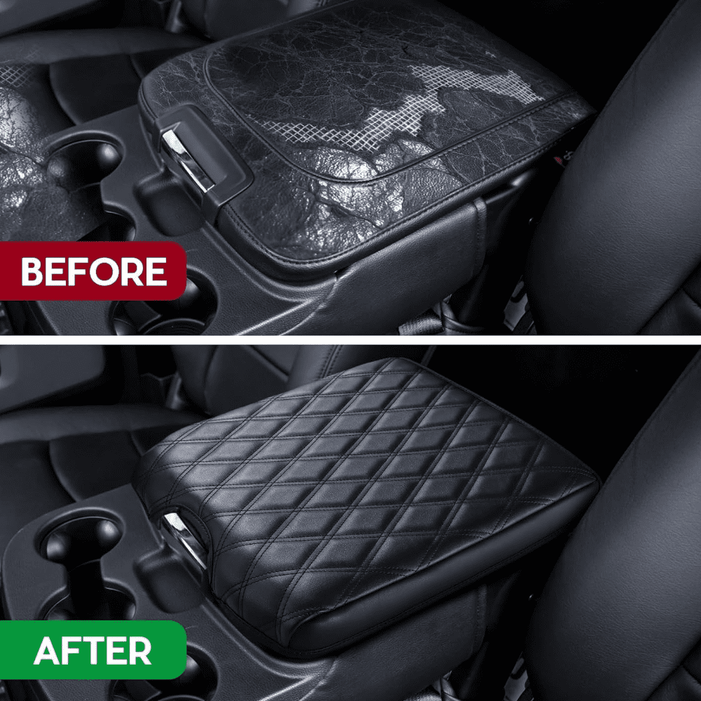 Center Console Cover Armrest Cover Compatible with 2013-2018 Ram 1500&2013-2024 Dodge Ram 2500/3500/1500 Classic Model, Leather Arm Rest Covering for Car