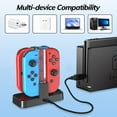 thumbnail image 6 of Lavilys Charging Dock Compatible with Nintendo Switch for Joy Con & OLED Model Controller with Lamppost LED Indication, Charger Stand Station with Charging Cable, 6 of 6