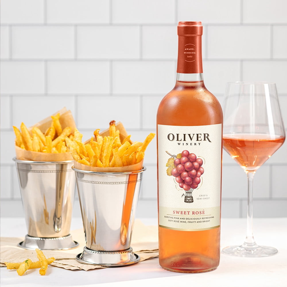 Oliver Sweet Rosé Wine, Indiana, 11% ABV, 750ml Glass Bottle