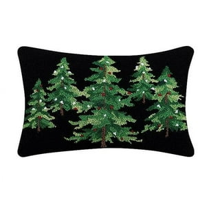 Christmas Truck Hooked Pillow by Peking