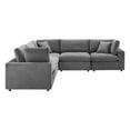 thumbnail image 3 of Modway Commix 5-Piece Down Filled Overstuffed Performance Velvet Sectional Sofa in Gray, 3 of 10