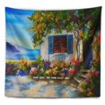 DESIGN ART Designart 'House Near Sea Oil Painting' Landscape Painting