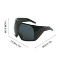 thumbnail image 3 of Leodye 1PCS Oversized Wrap Around Sunglasses for Women Men, Futuristic Rave Curved Lens Shades, Fashion Sun Glasses -6.7*3.1*3IN, 3 of 7