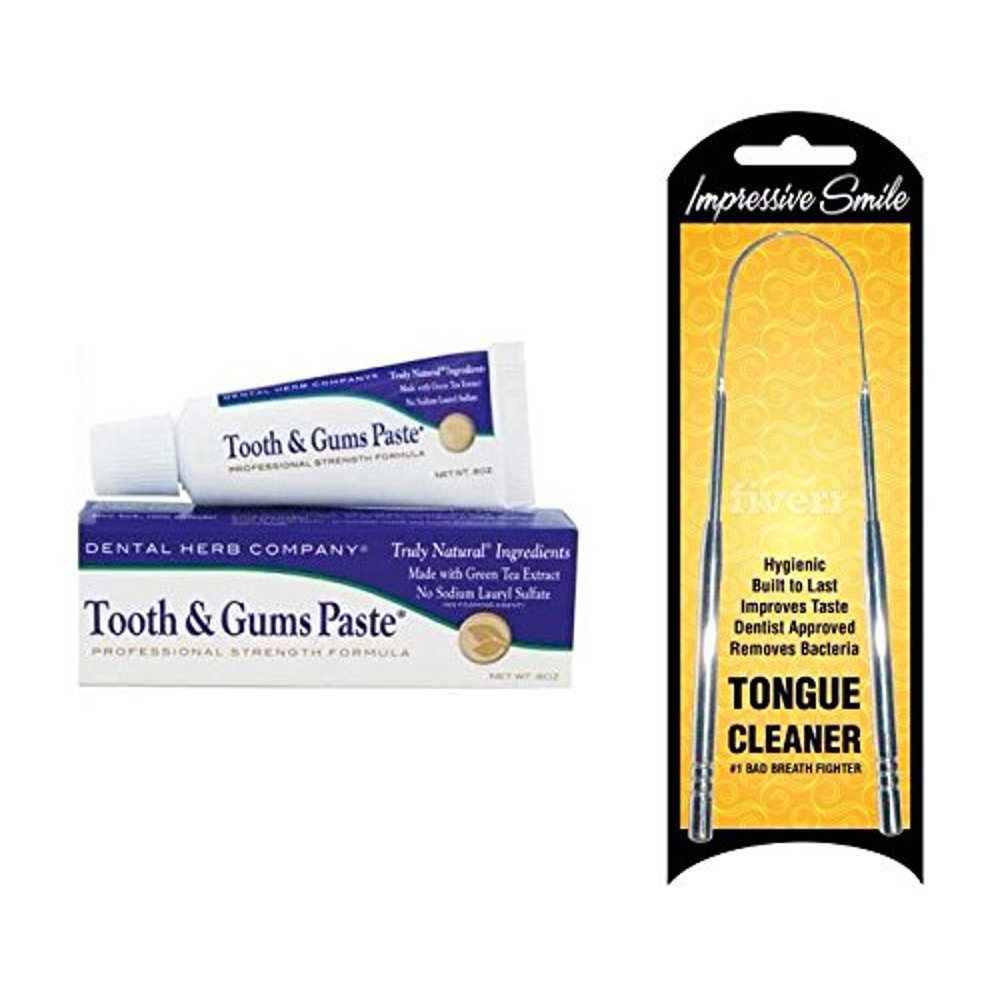 Tongue Cleaner + Travel Size Tooth and Gums Paste