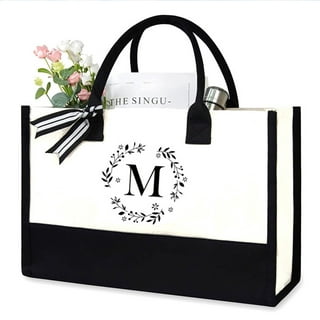 Wovilon Storage Trunk Storage Bags Monogram Canvas , Christmas Personalized  Birthday Gift, Floral Initial Tote Card, Friends Bridesmaids Bride Teacher