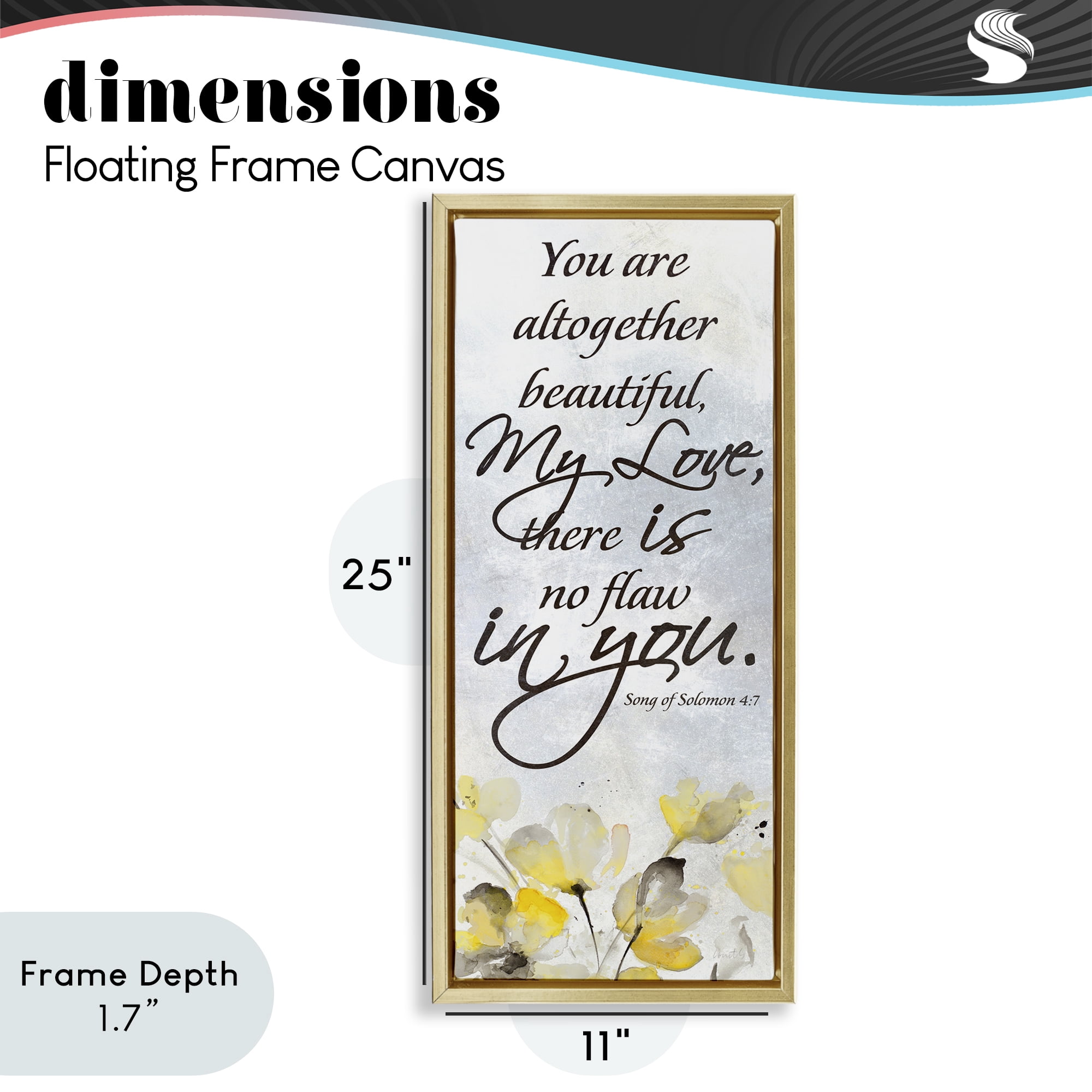 Stupell Industries There Is No Flaw In You Gold Framed Floater Canvas Wall Art, design by Lanie Loreth